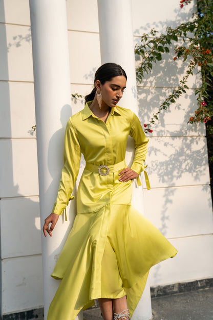 Apple Green Satin Dress