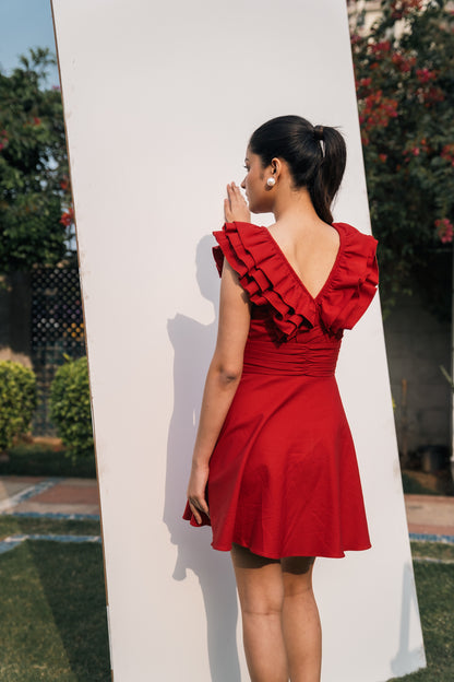 Crimson Blossom Dress