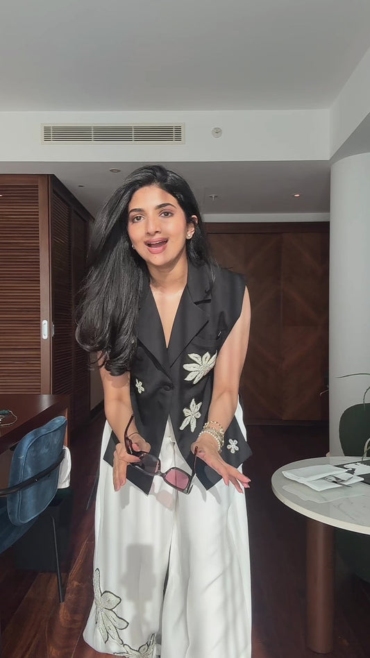 Esha Rao in Starlit Noir Vest Co-ord